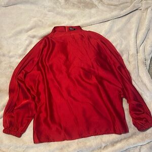 SHEIN Curve Red Long Sleeve Blouse